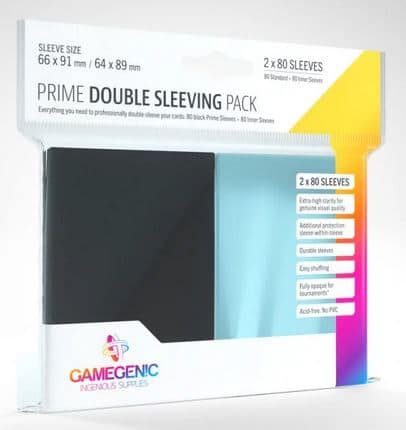 Gamegenic Double Sleeving Pack 80 Black & 80 Clear image 0